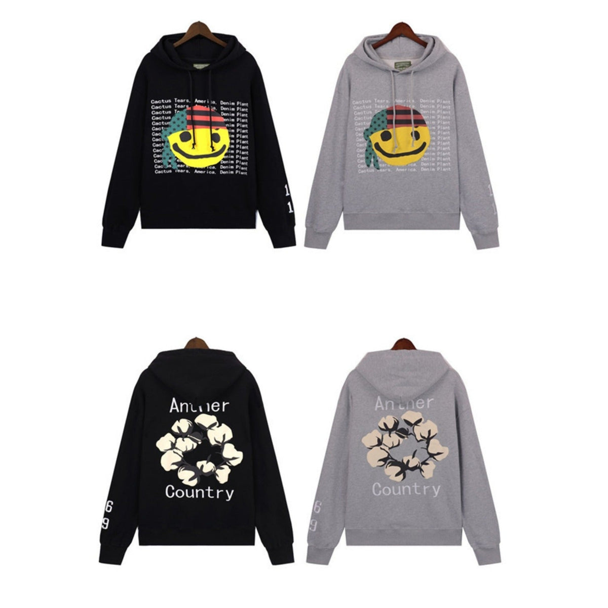 Denim Tears Hoodie Letter Print Fleece Hoodie Sweater