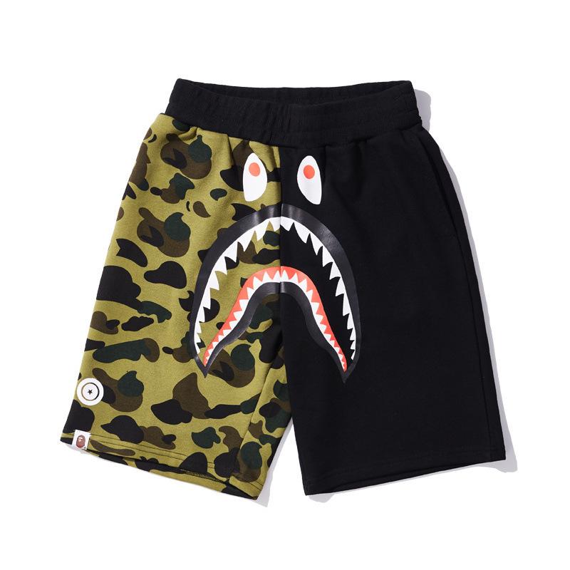 Bathing Ape Shorts Purple Patchwork Blue Men and Women Summer Camouflage Shorts Fashion Brand Casual Shorts