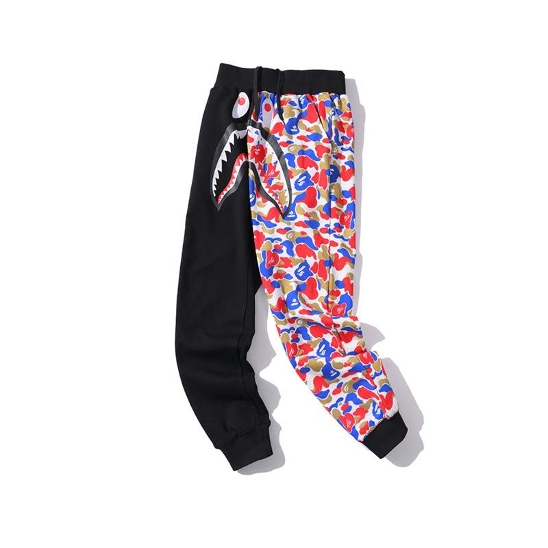 Bathing Ape Pant Shark Head Two Colors Camouflage Casual Trousers Men and Women Couple Print Sweatpants