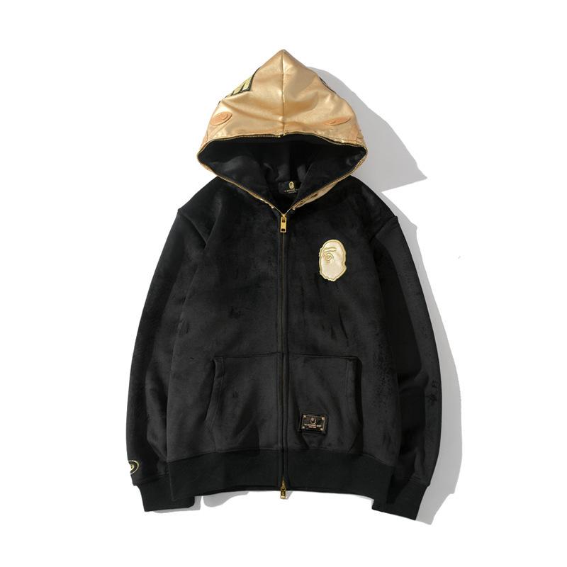 Bathing Ape Hoodie Shark Coat Black Gold Zipper Price