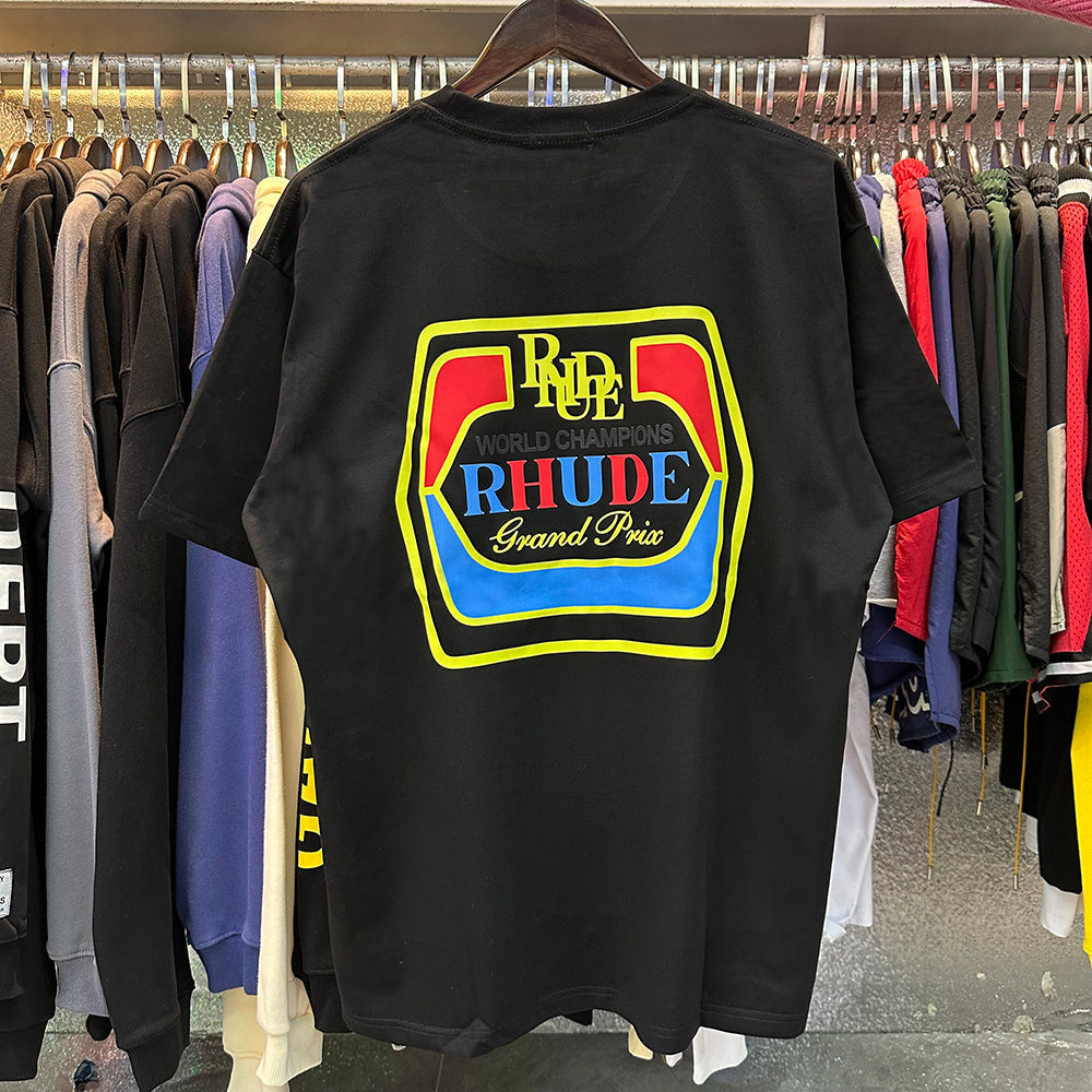 Rhude T-shirts Printed Cotton Loose Short Sleeves Men and Women