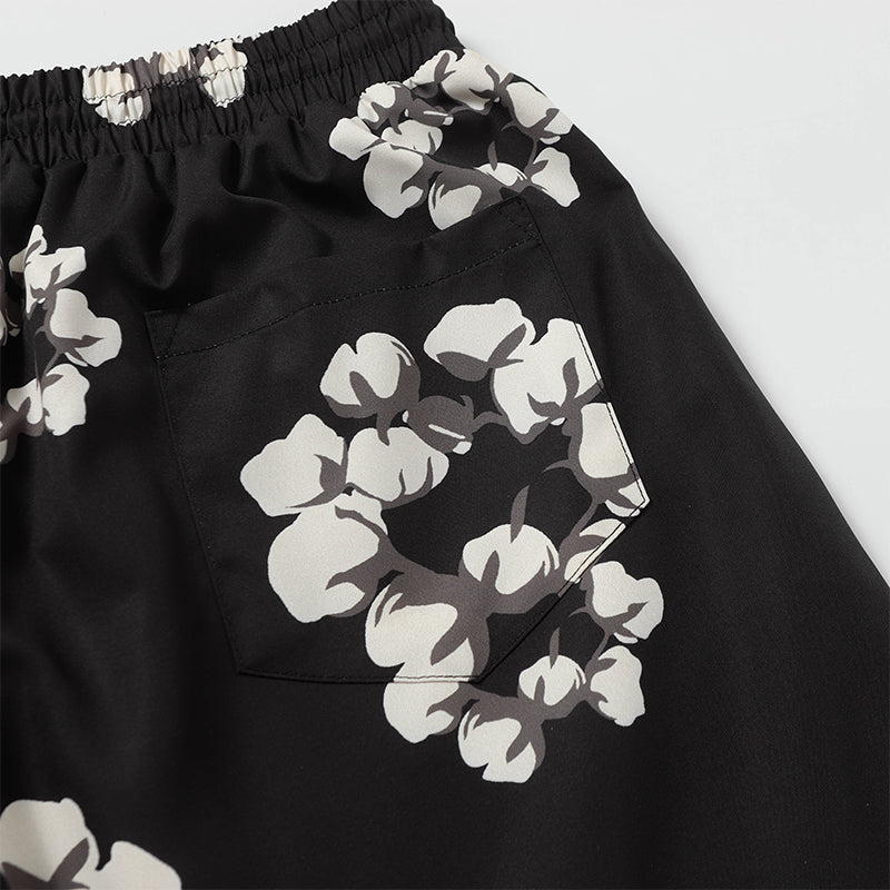 Denim Tears Shorts Yellow flower woven