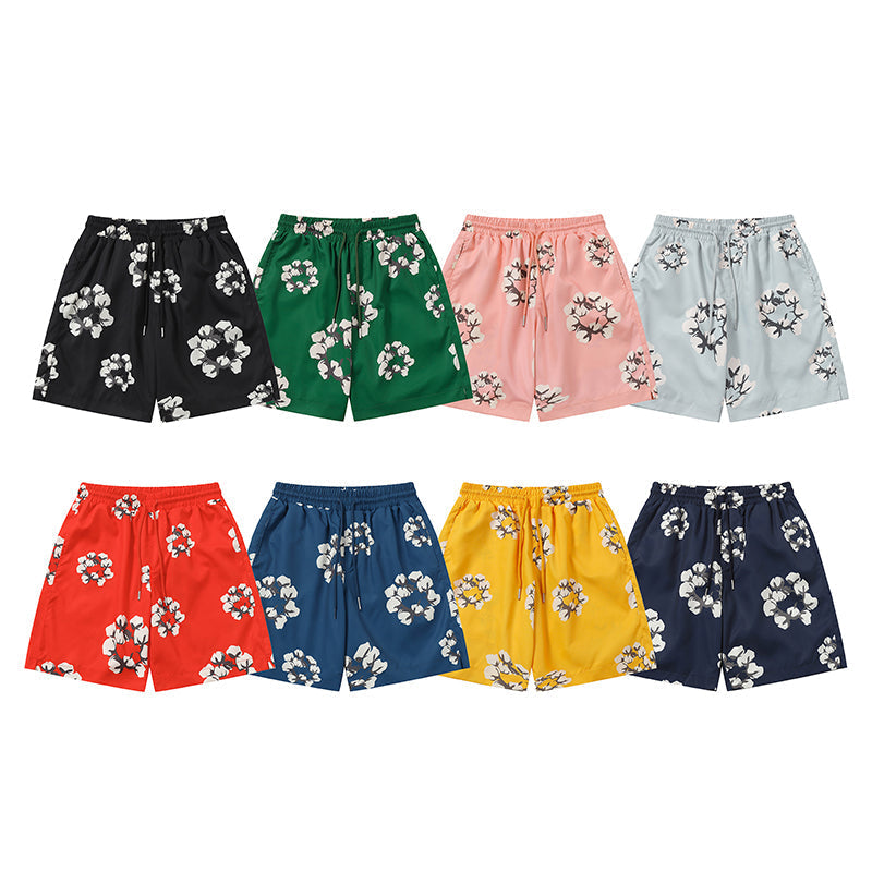 Denim Tears Shorts Yellow flower woven