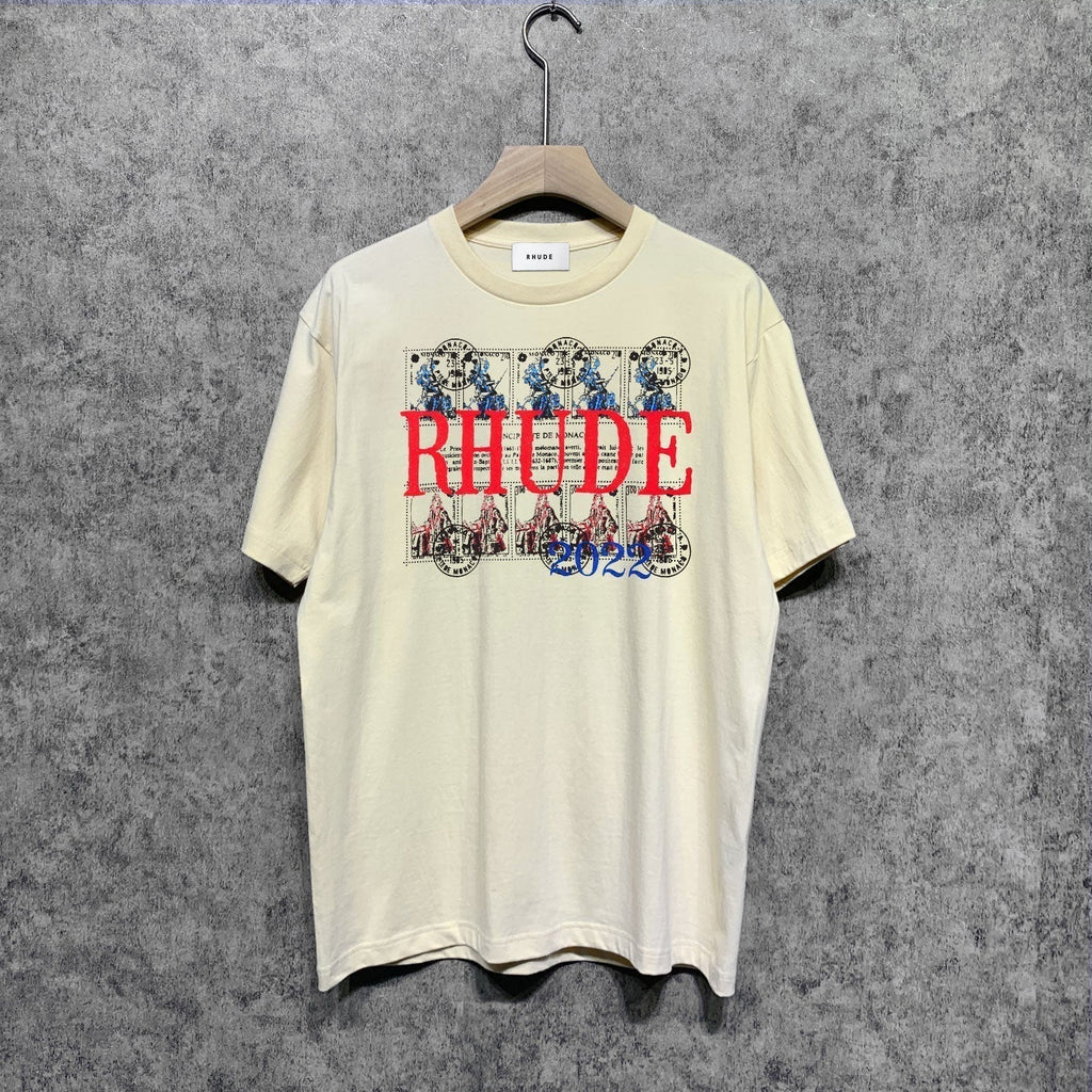 Rhude T-shirts Printed Trendy Pure Cotton