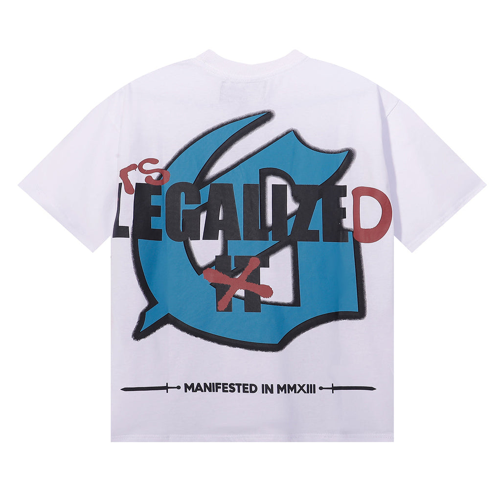 Godspeed T-shirts Blue Sky White Clouds Poppy Skull Planting Printing Cotton Casual Short Sleeves Men and Women