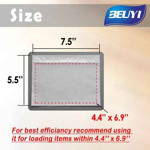 (800 Pcs) BEUYI Clear 7.5'' x 5.5'' Packing List Envelopes, Adhesive Shipping Label Pouches/Sleeves