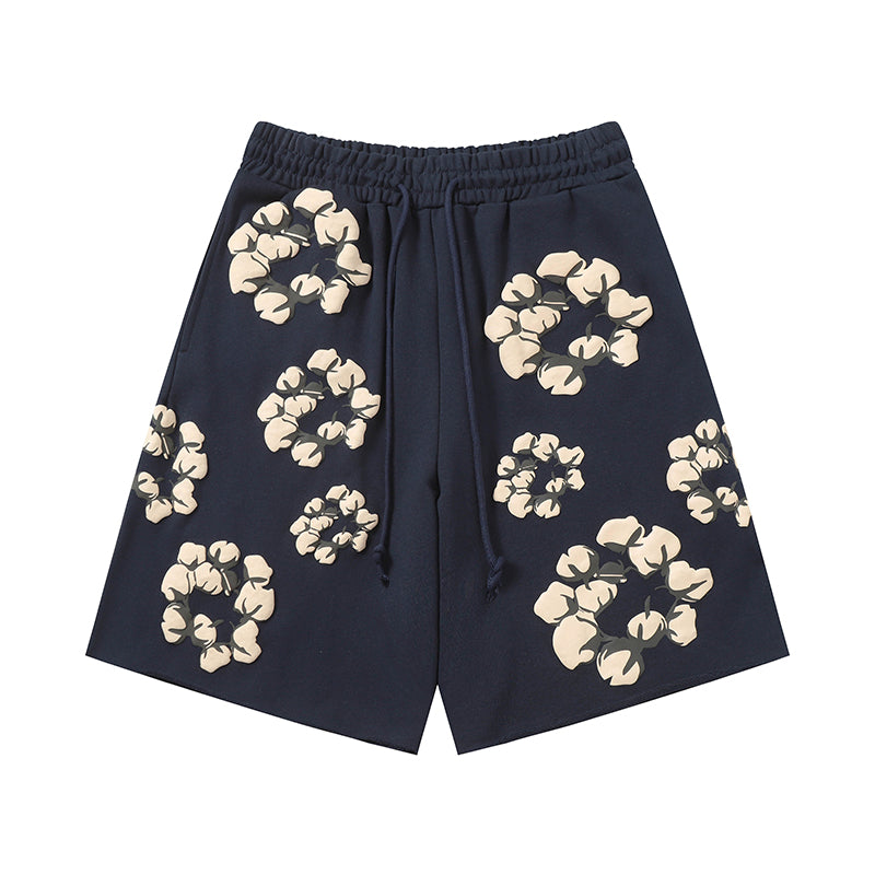 Denim Tears Shorts Yellow floral cotton