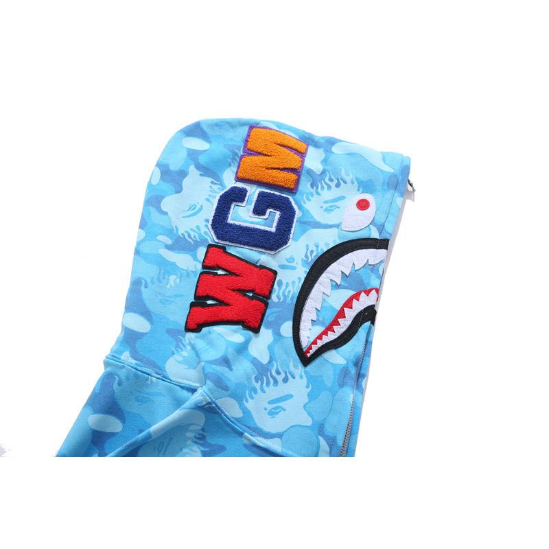 Bathing Ape Hoodie Blue Jellyfish Ghost Fire Camouflage Shark Sweater Hooded Coat Casual Fashion Brand Zip Hoodie
