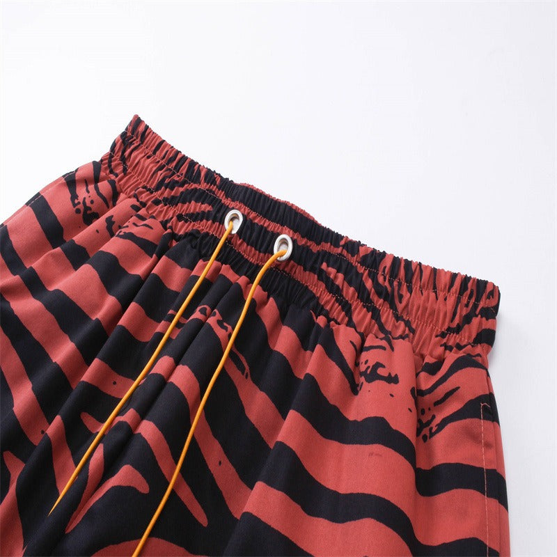 Rhude T-shirt Zebra Letter Embroidery Casual Short Sleeve Shirt, Shorts