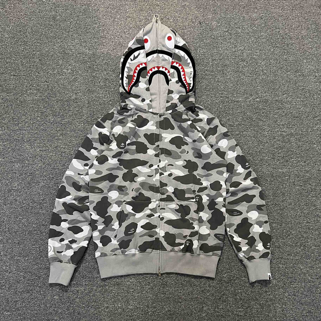 Bape Hoodie Zip-Up Cardigan Two-Hooded Hoodie