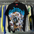 Godspeed T-shirts Skull Rose Printed Cotton Casual Short Sleeve Men and Women