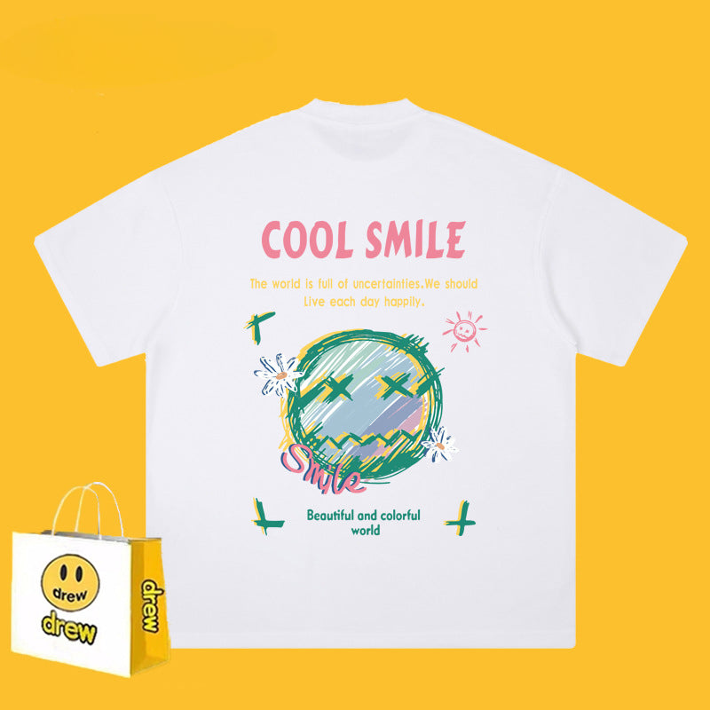 Drew T-shirts Loose round Neck Couple