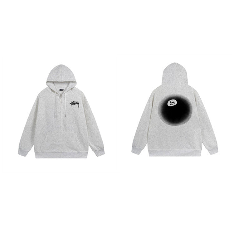 Stussy Hoodie Zip-Up Cardigan Fleece Hooded Sweater