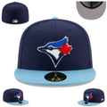 Toronto Blue Jays Navy and Light Blue Fitted Hat with Embroidered Logo