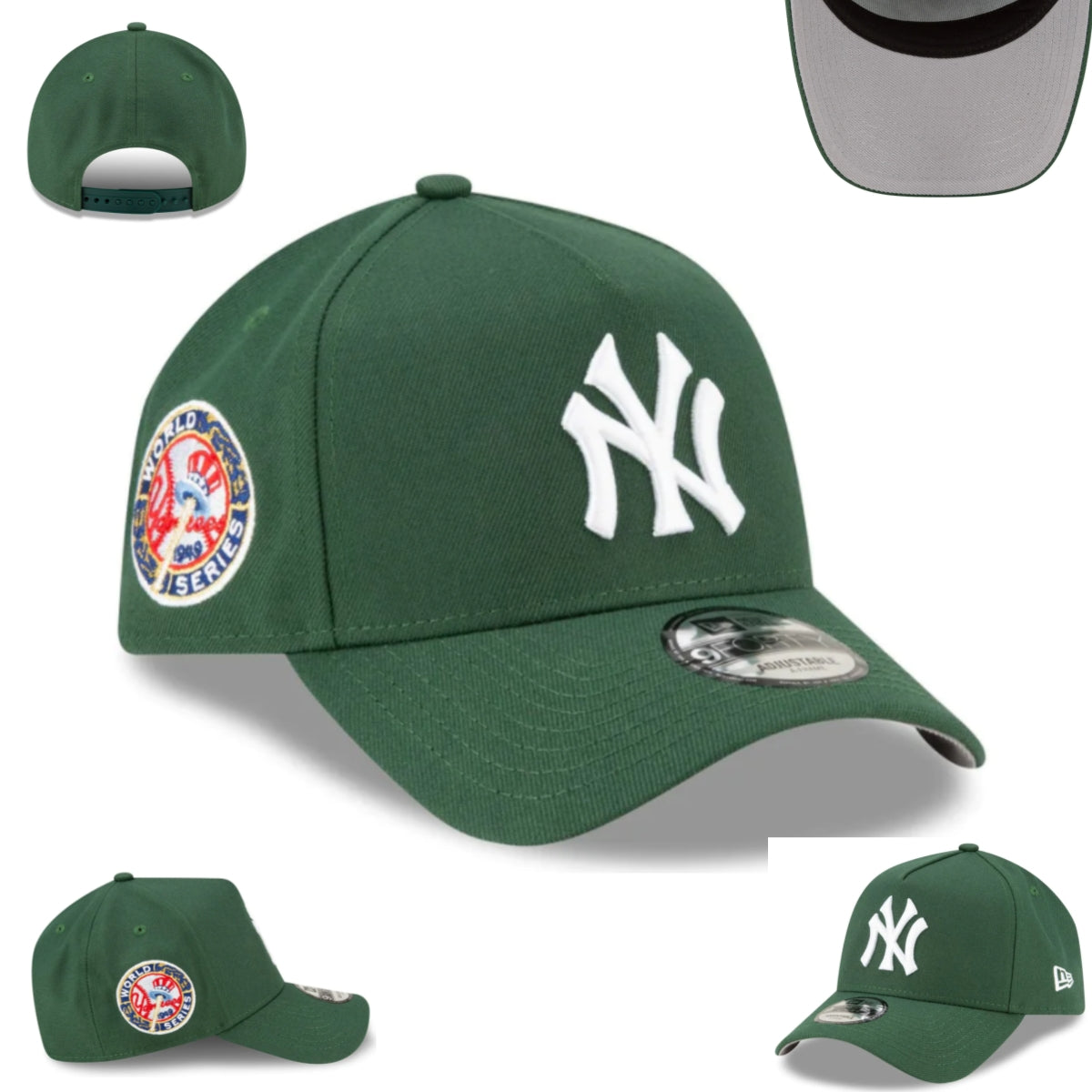 New York Yankees Green New Era Adjustable Hat with World Series Patch