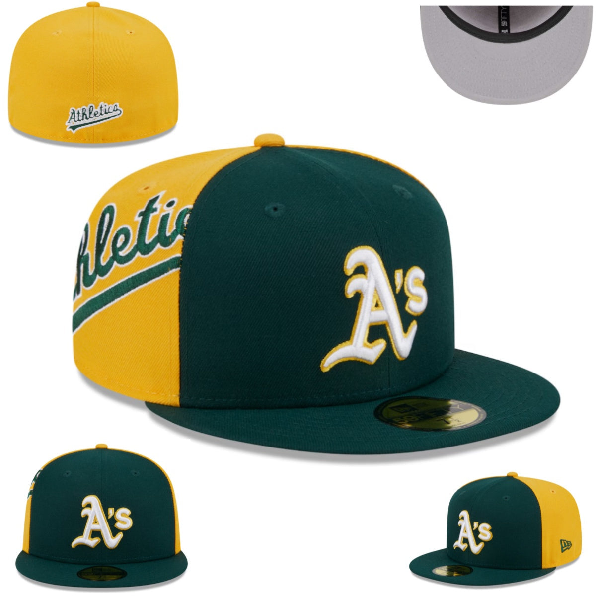 Oakland Athletics Green and Gold Two-Tone Fitted Cap