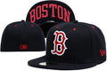 Boston Red Sox Black Fitted Hat with Red Undervisor and Bold Boston Lettering