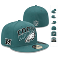 Philadelphia Eagles Green Fitted Hat with Team Logo and NFC Patch