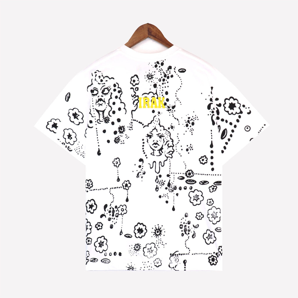 Denim Tears Shirt Full Graffiti Print Short Sleeve T-Shirt