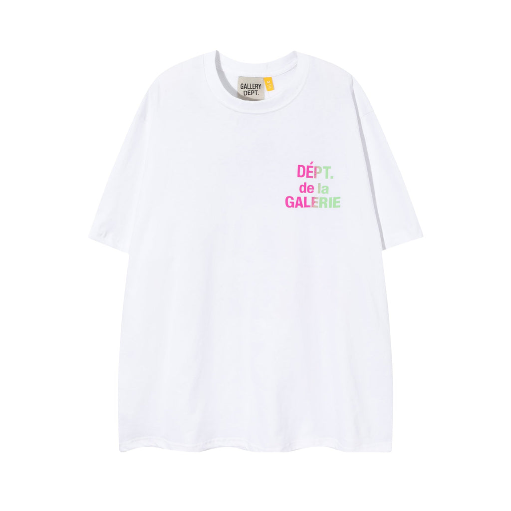 Gallery Dept T Shirts Trendy Summer High Street Star Men's Wear Gallery Dept Letter Color Matching Loose T-shirt