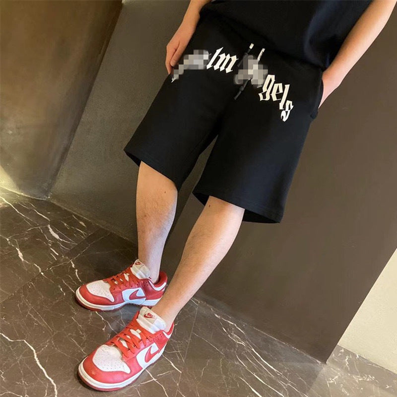 Palm Angle Shorts Palm Angels Letter Printed Casual Shorts Men's and Women's High Street Sports
