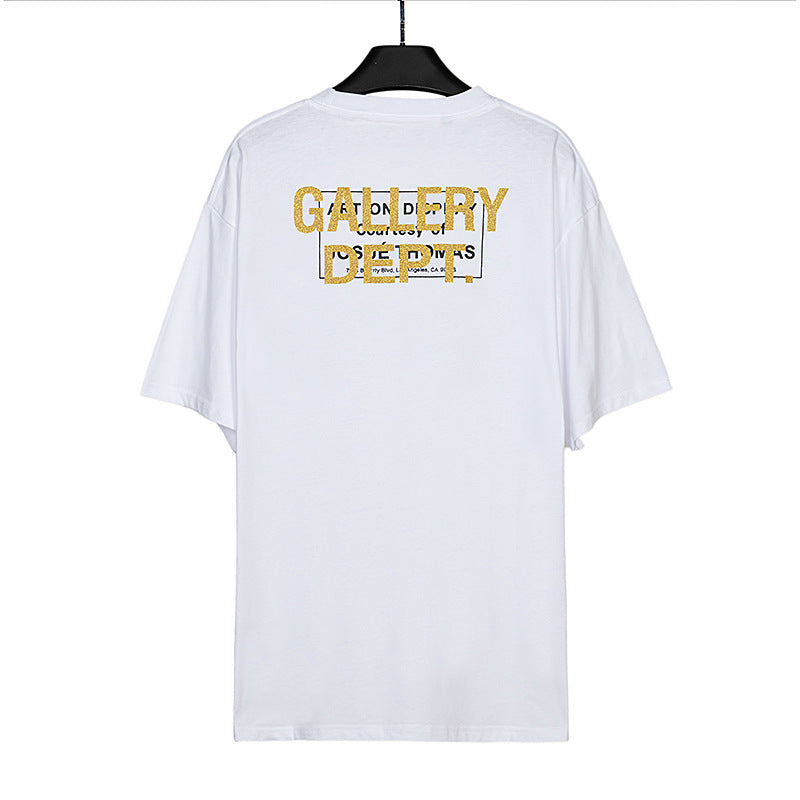 Gallery Dept T-shitrs round Neck Short Sleeve Color Graffiti Loose