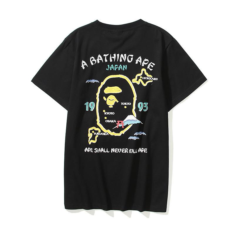Bathing Ape T-Shirt Summer Golden Printing Plus Size Loose Short Sleeve T-shirt