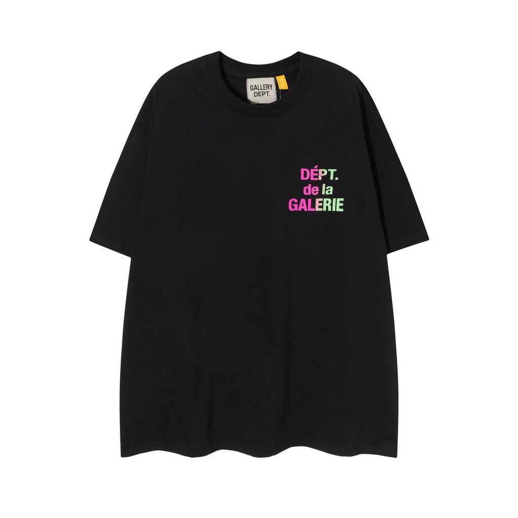 Gallery Dept T Shirts Trendy Summer High Street Star Men's Wear Gallery Dept Letter Color Matching Loose T-shirt