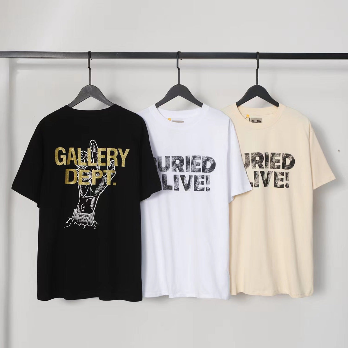 Gallery Dept T Shirts Short Sleeve Los Angeles Gallery Dept Male and Female Couples Wear Loose BF