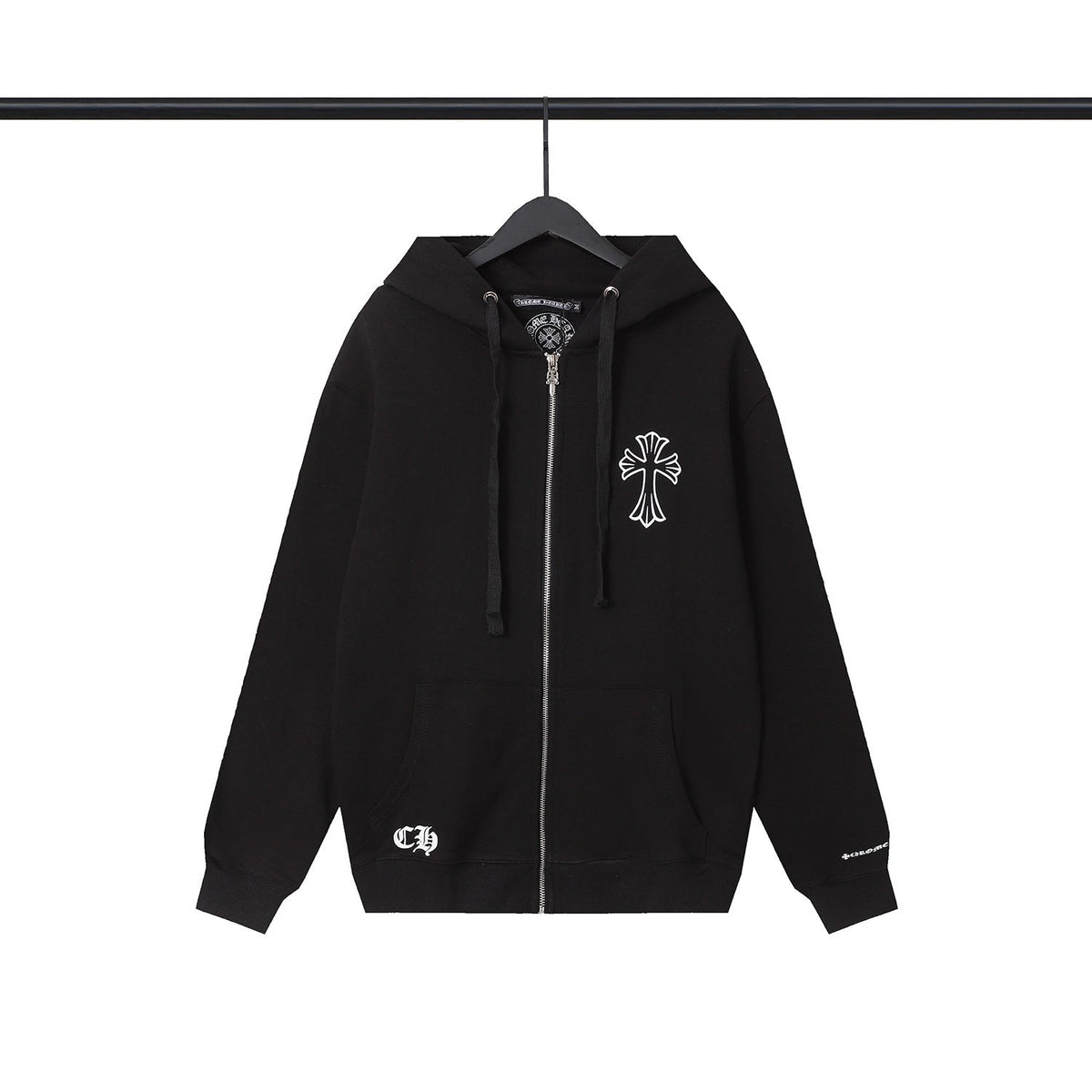 Chrome Heart Hoodie Overlap Phantom Cross Zip Hooded Jacket