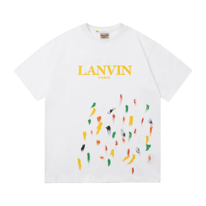 Gallery Dept T-Shirt Hand Painted Splash Ink Letter Short Sleeve T-Shirt