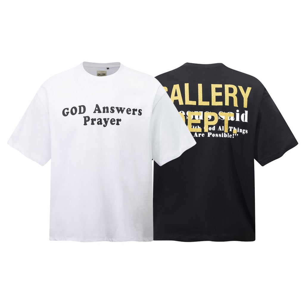 Gallery Dept T-Shirt Bronzing Letter Slogan Printed Short Sleeve T-Shirt