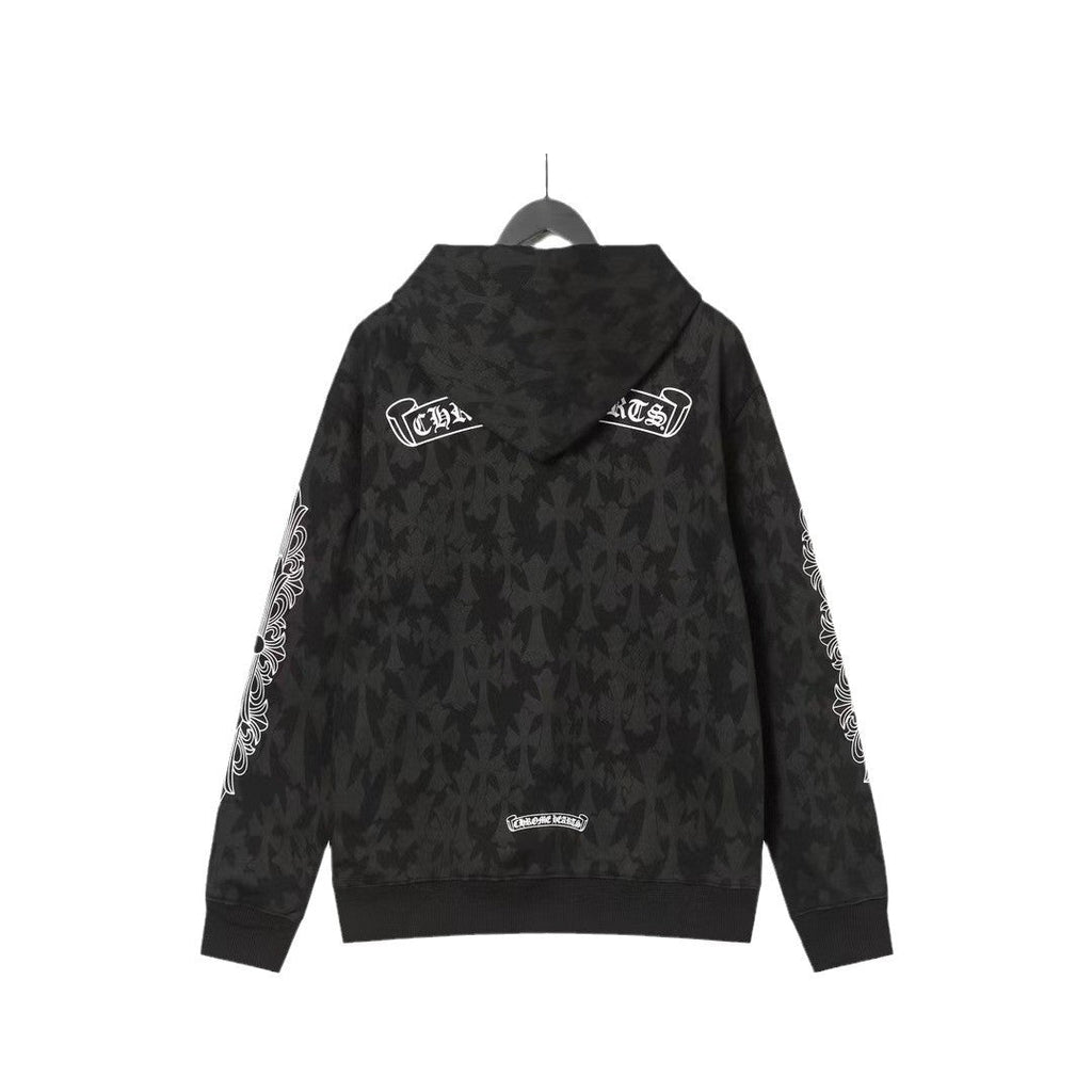 Chrome Heart Hoodie Loren Dark Pattern Ten Raven Hoof Fan Loose Jacket