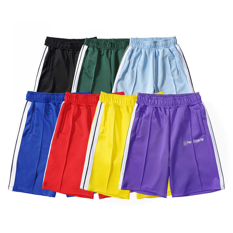Palm Angle Shorts Palm Angels Casual Striped Shorts Elastic Men and Women Sports