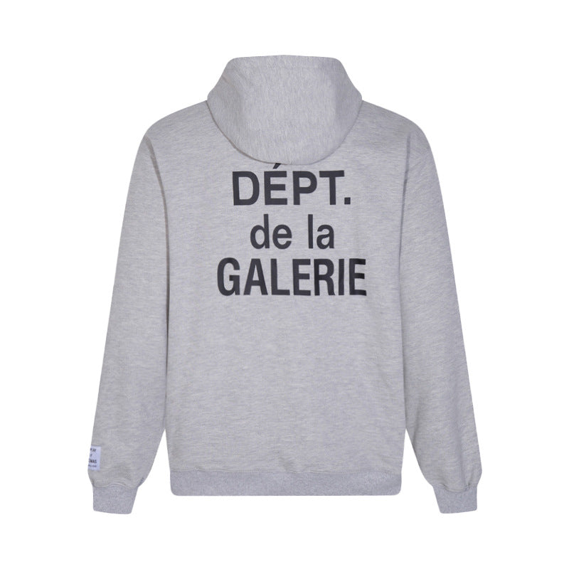 Gallery Dept Hoodie Alphabet Slogan Cardigan Hooded Sweater