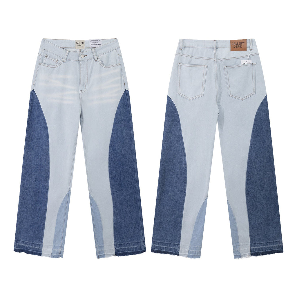 Gallery Dept Jeans Splicing Contrast Color Casual Denim Trousers