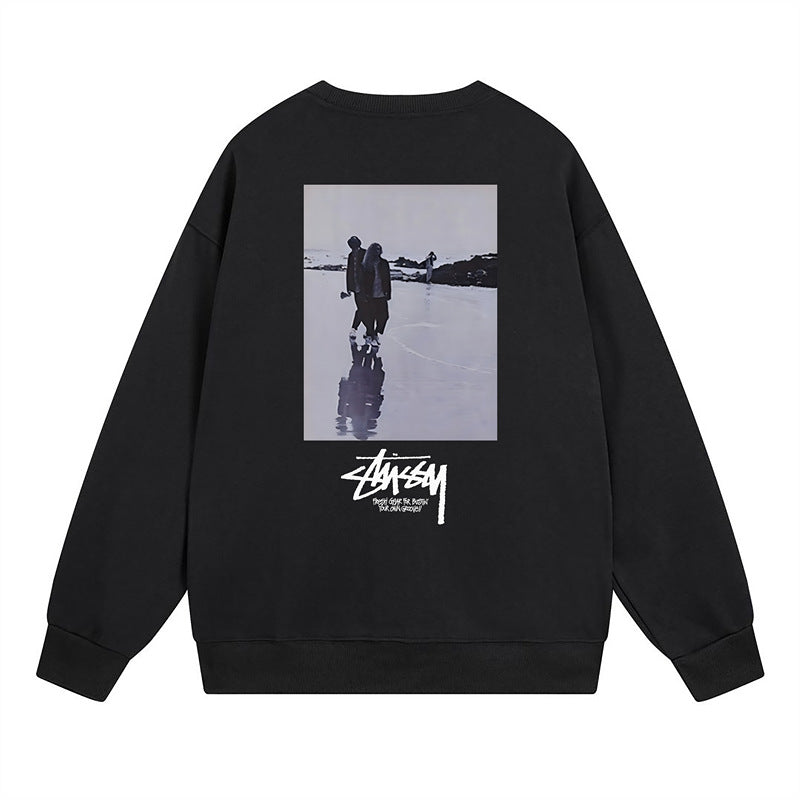 Stussy Sweatshirts Autumn/Winter Fleece Couple Sweatshirts