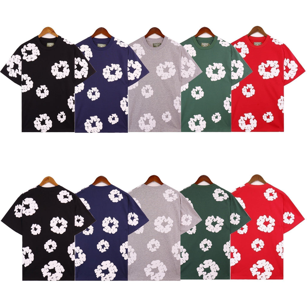 Denim Tears T-shirts Kapok Puff Print Short Sleeve T-shirt