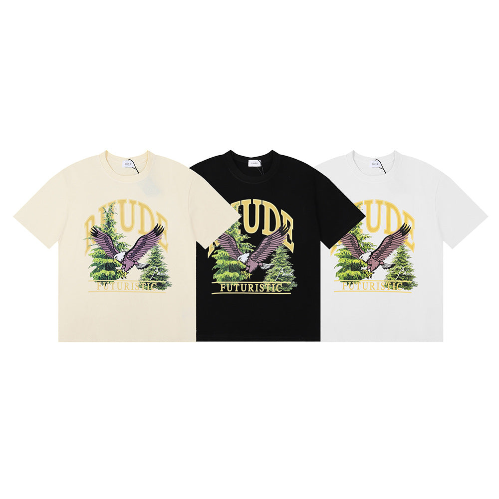 Rhude T-shirt Micro Eagle Letter Print Short Sleeve T-shirt