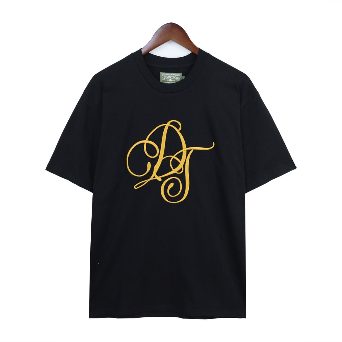 Denim Tears T-shirts Kapok Logo Badge Embroidered Short Sleeve T-shirt