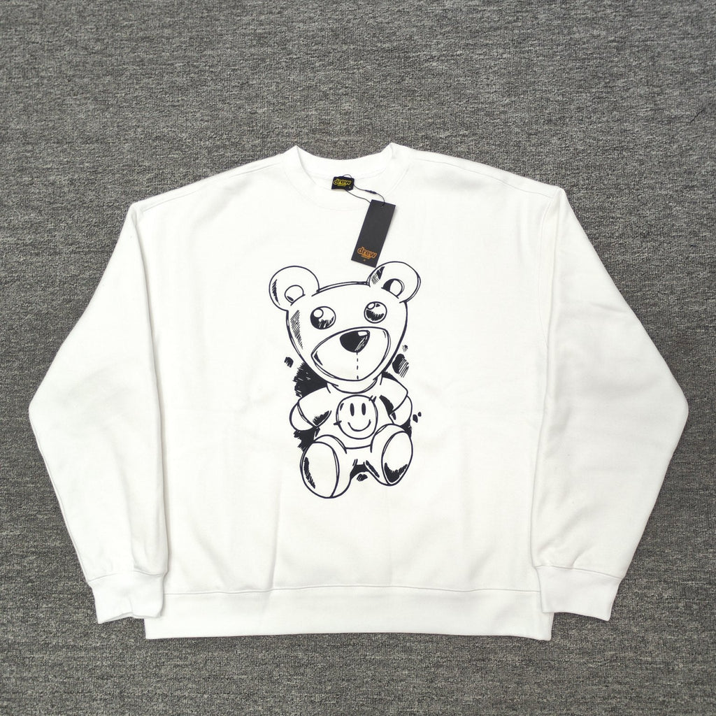 Drew House Sweatshirts Unisex Cartoon Bear Pattern Crew Neck Sweatshirts