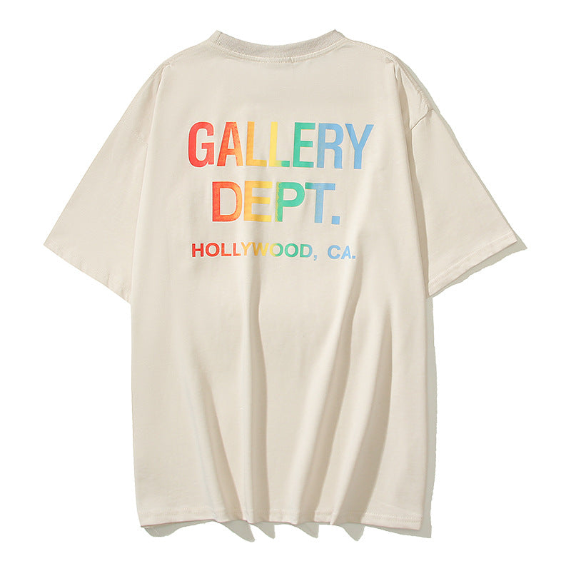 Gallery Dept T Shirts American High Street Gallery Vintage Men and Women Loose Short Sleeved T-shirt
