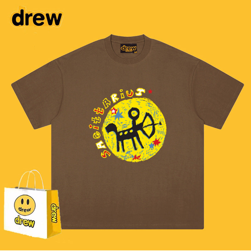 Drew T-shirts Drew Short Sleeve Smiley Face Spring and Summer