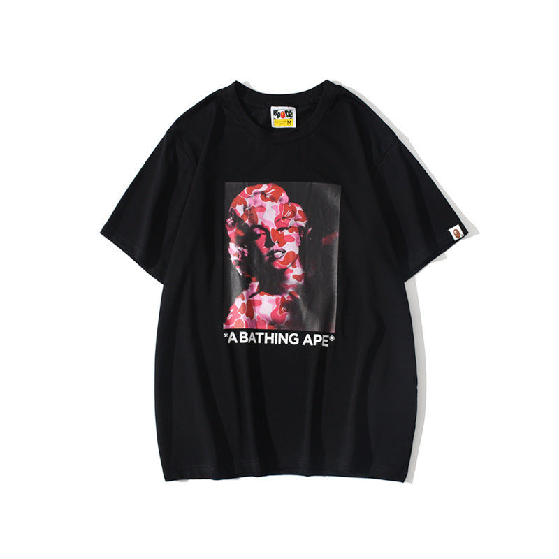 Bathing Ape T-Shirt Teen Casual Camouflage Light and Shadow T-shirt Short Sleeve