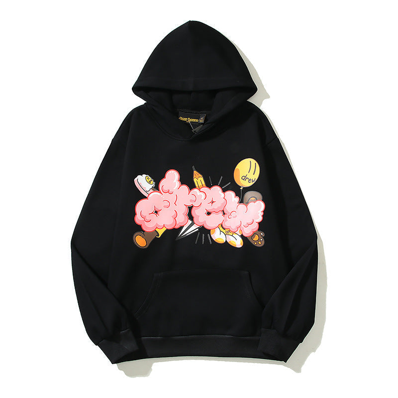 Drew House Hoodie Unisex Loose Casual Fleece Hoodie