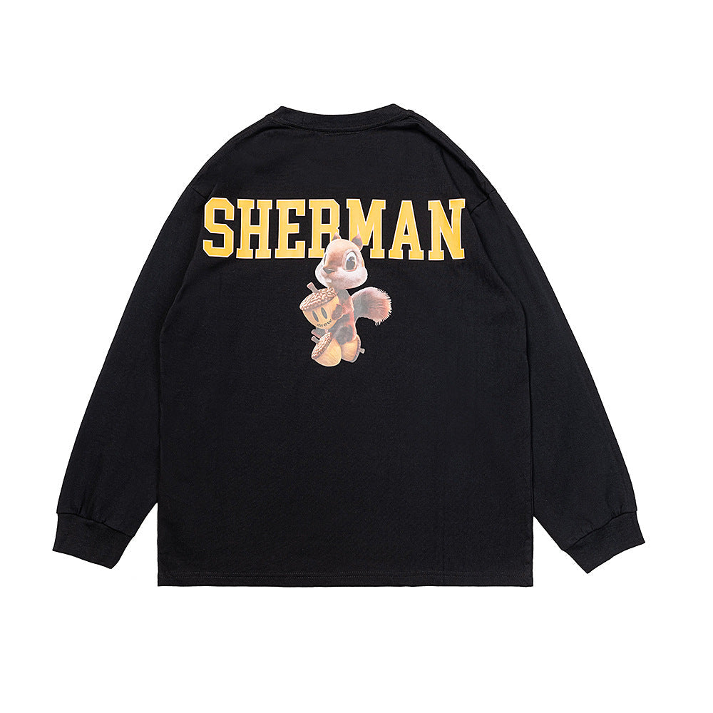 Drew House Sweatshirts Unisex Cartoon Squirrel Loose Crew Neck Sweater