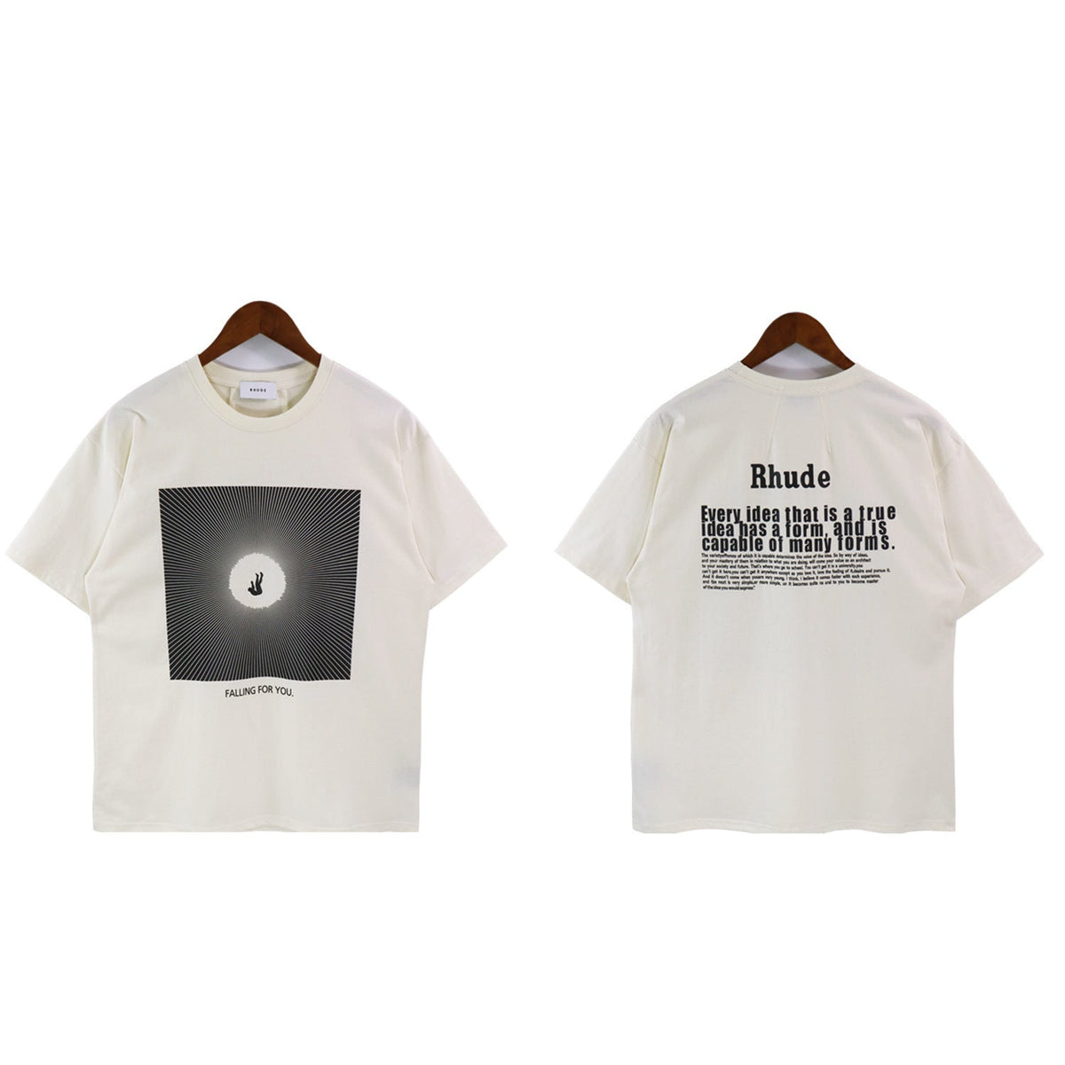 Rhude T-shirt Alphabet Slogan Printed Short Sleeve T-shirt