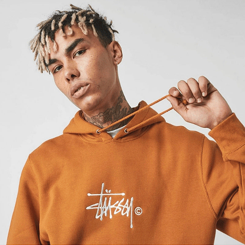 Stussy Hoodie Embroidered Logo Fleece Hoodie