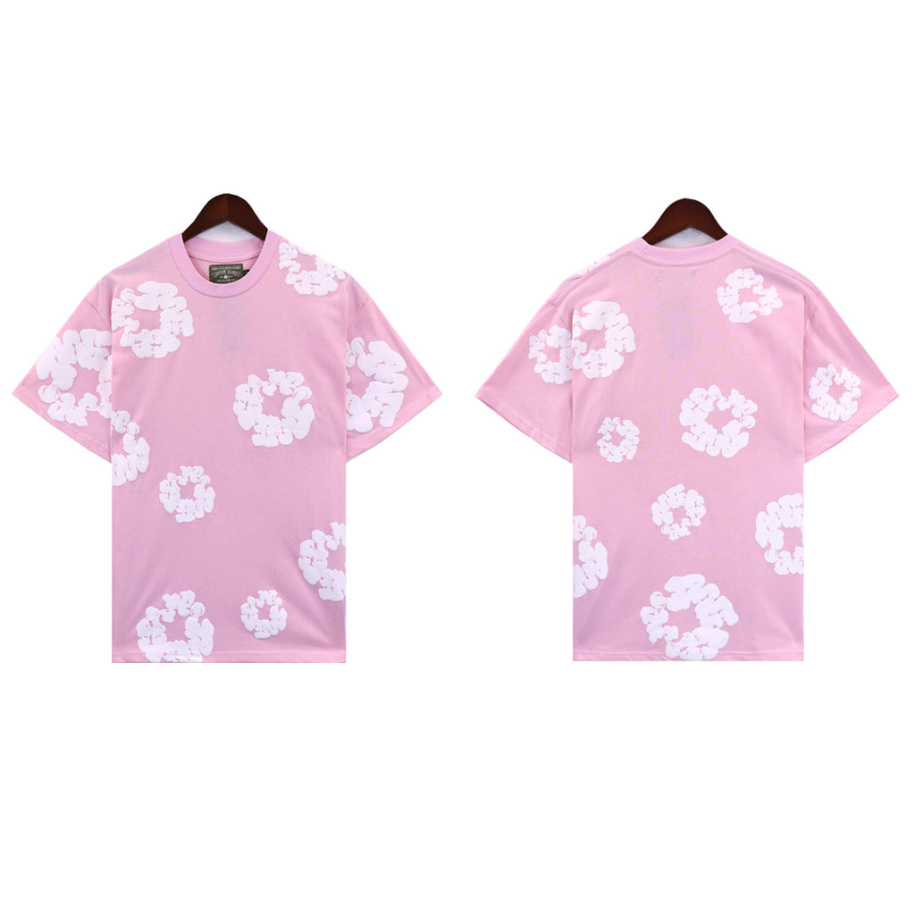 Denim Tears T-shirts Kapok Puff Print Short Sleeve T-shirt
