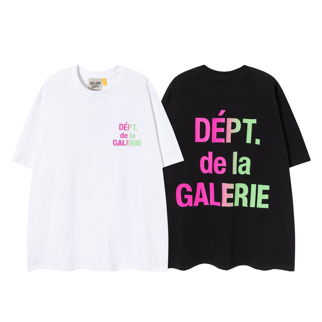 Gallery Dept T Shirts Trendy Summer High Street Star Men's Wear Gallery Dept Letter Color Matching Loose T-shirt